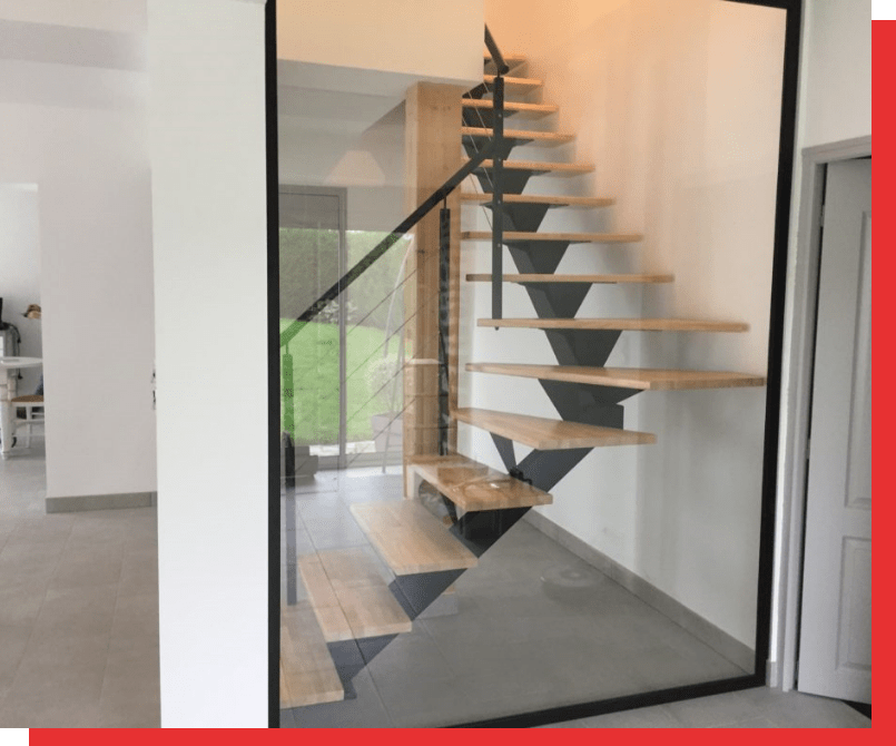 C2M53 Menuiserie Metallerie Serrurerie A Andouille Escalier Metal Bois 2